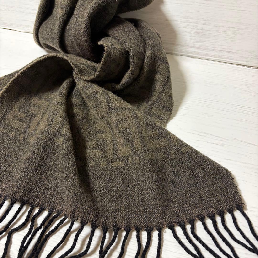 FENDIズッカ柄マフラー良品ユニセックス フリンジ付き