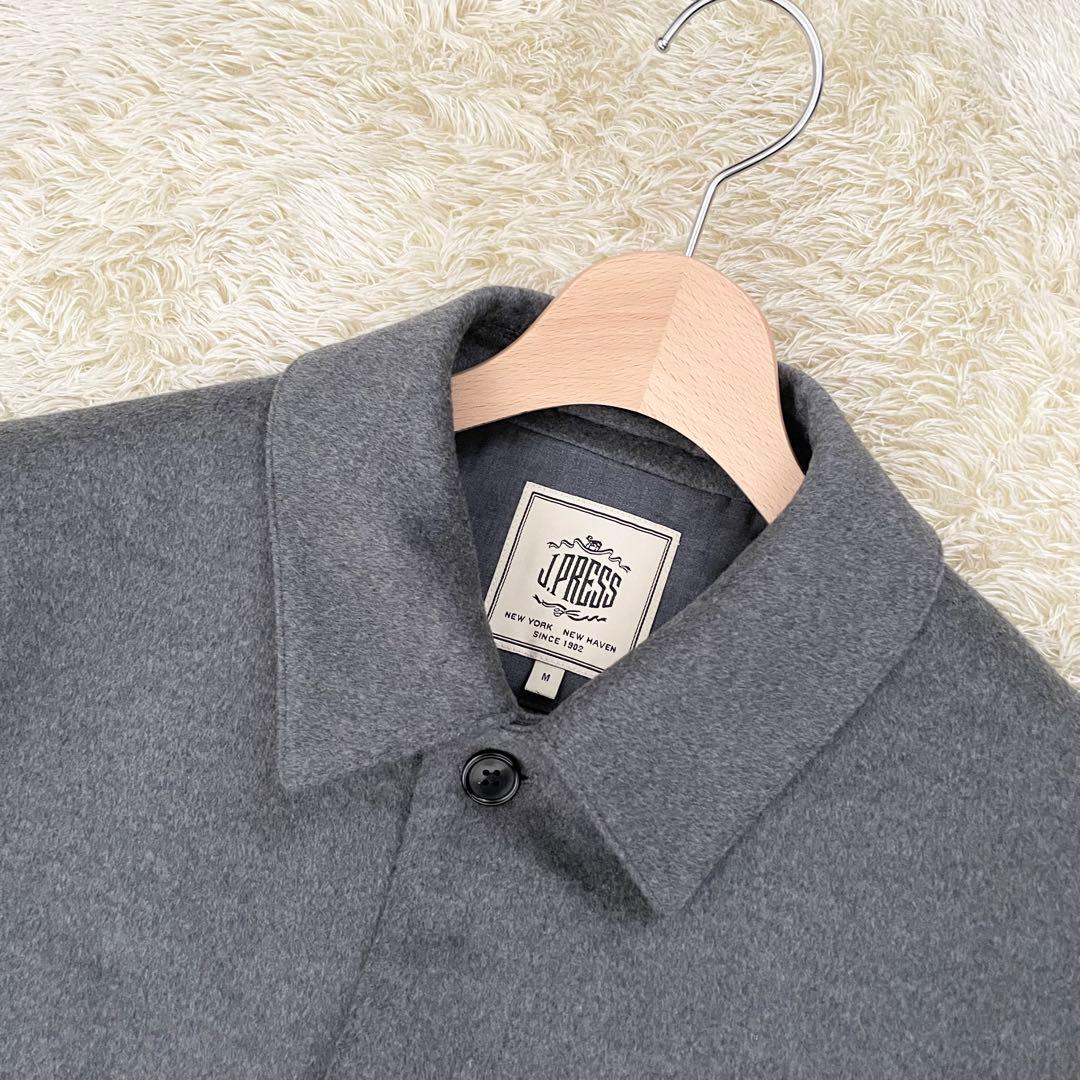 J.PRESS ステンカラーコート カシミヤ混 ウール グレー Mサイズ