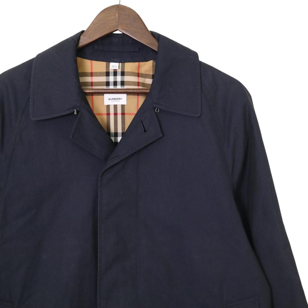 【現行モデル✨】バーバリー ステンカラーコート 裏地総ノバチェック ネイビー M
