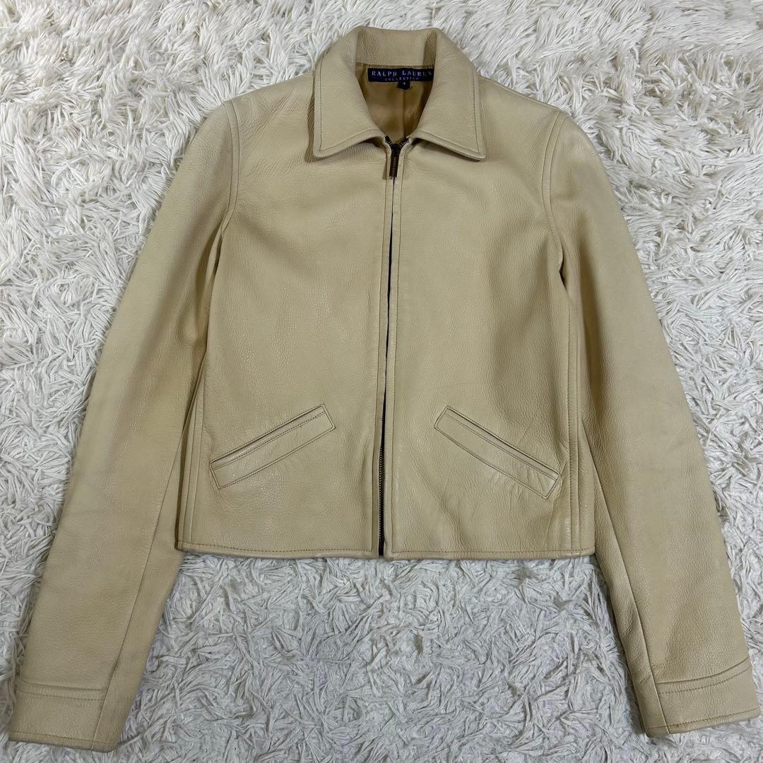 【希少】ラルフローレン　コレクション　レザージャケット　カーフスキン　アメリカ製