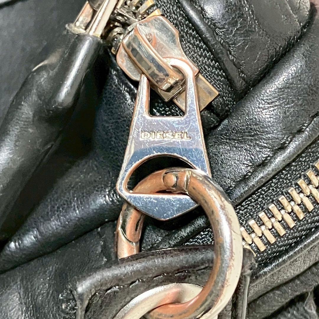 希少 DIESEL ディーゼル レザー ボディバッグ ロゴ 斜掛け クロスボディ