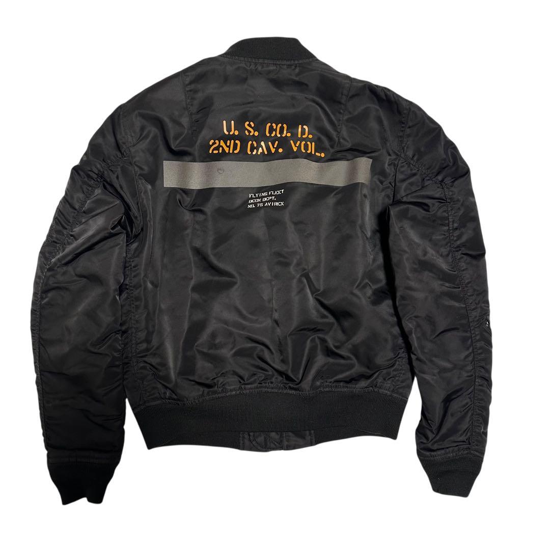 アヴィレックス　MA-1 フライトジャケット　リバーシブル　プリント　ブラックM
