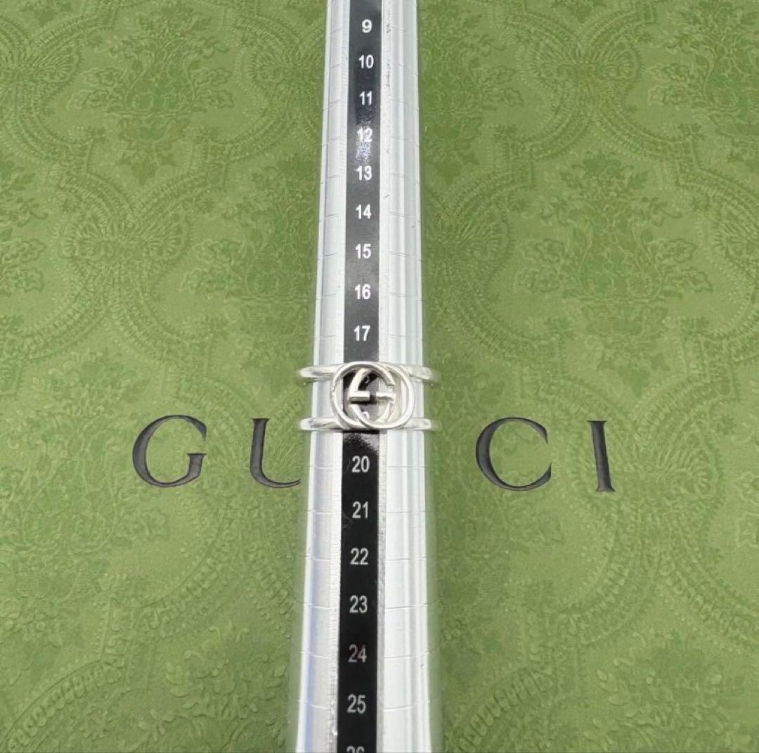 GUCCI シルバーリング インターロッキング オープン 925 20号 19号