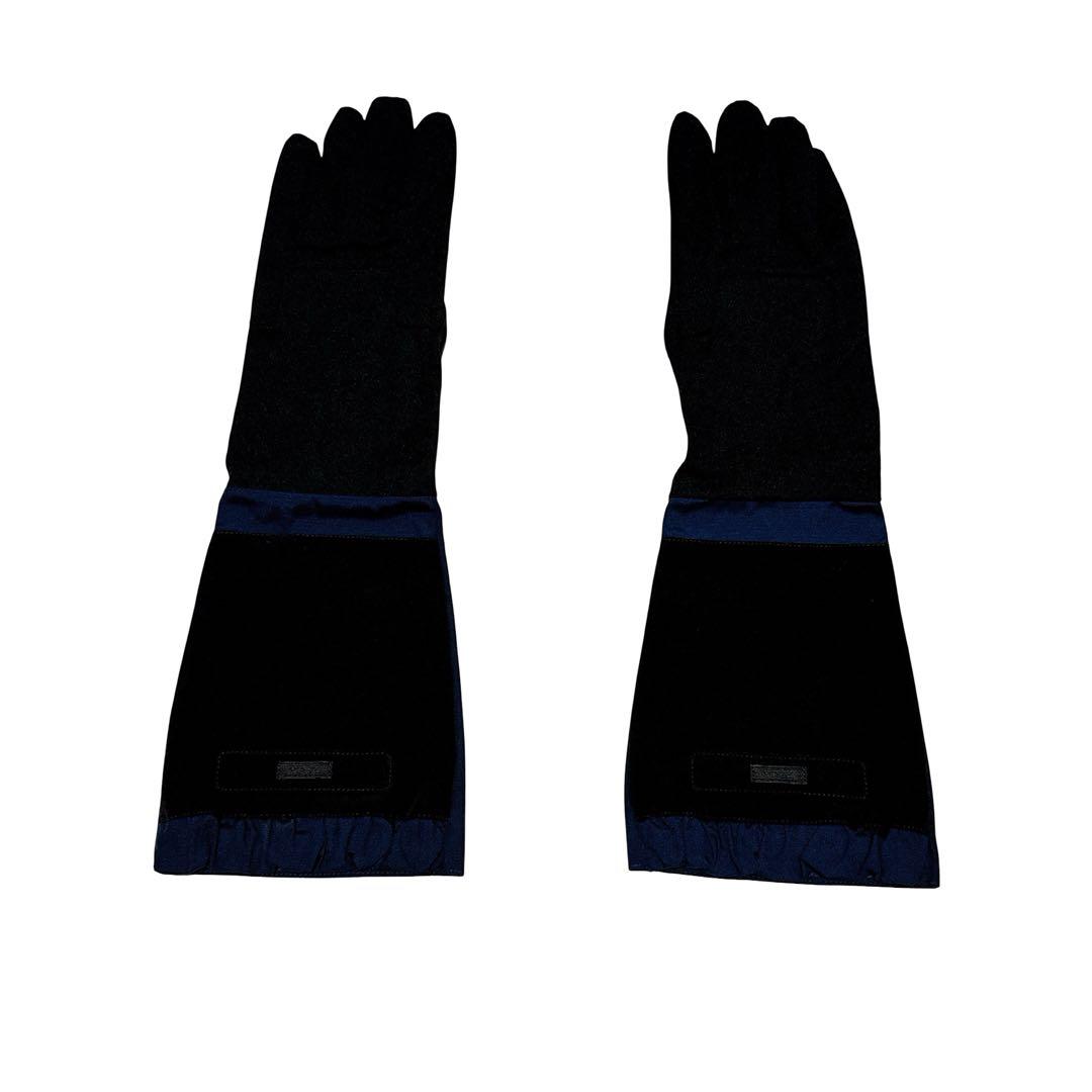 【未使用】プラダ ロゴ ロング 手袋 グローブ サイズ6 ブラック ネイビー