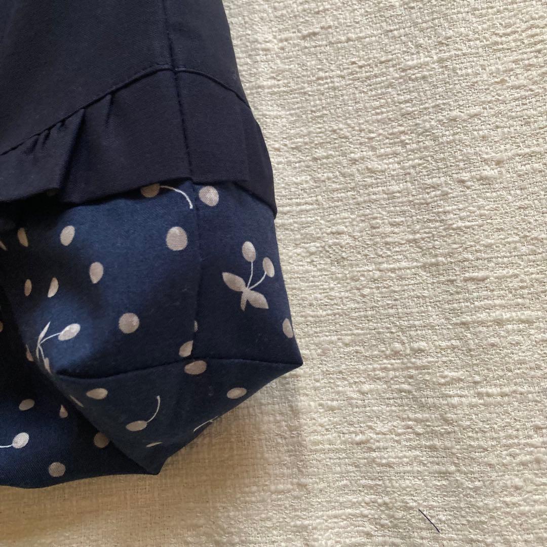 バイソンさん！さくらんぼドット無地フリルレッスンバッグ+上履き袋+体操服袋