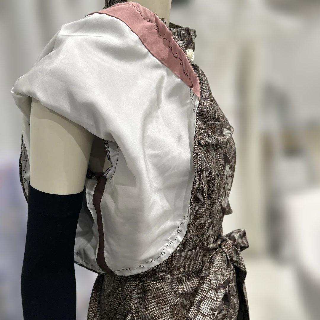 大島紬　着物リメイクワンピース