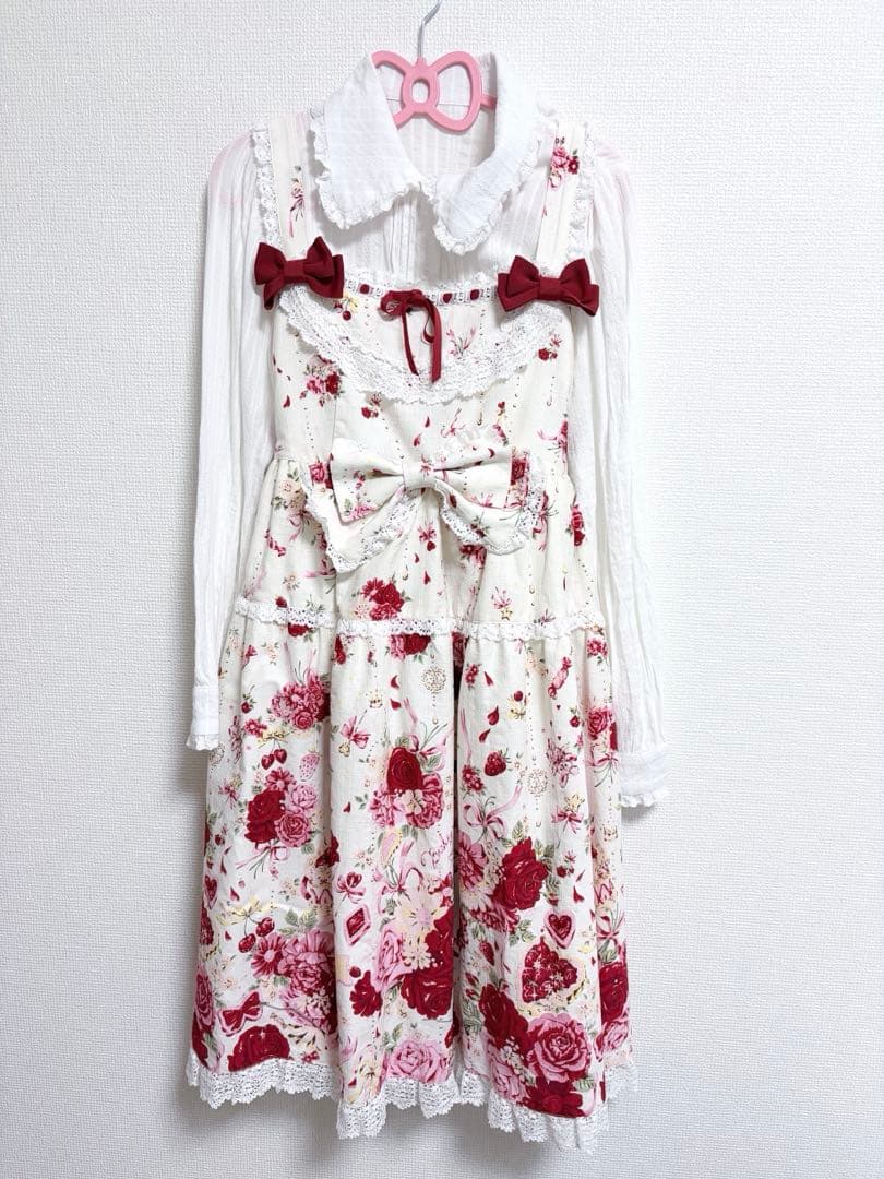 スローモーションブーケ～あの日の私の想い～柄ジャンパースカート 生成 店舗限定