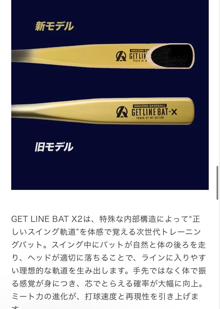 amazing ゲットラインバットX2 トレーニング 大人用　ブラック