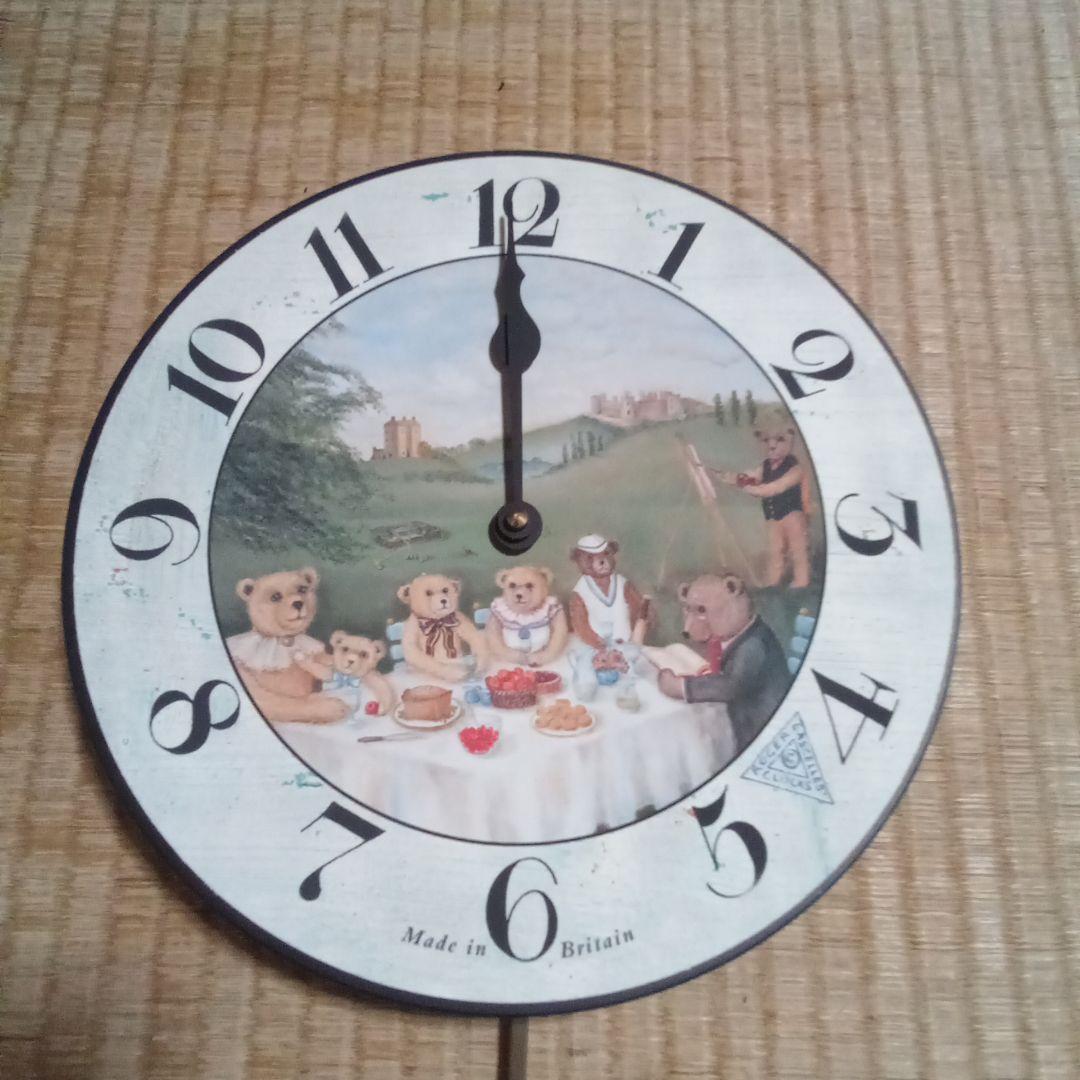壁掛け時計　テディベア　イギリス製　アンティーク調