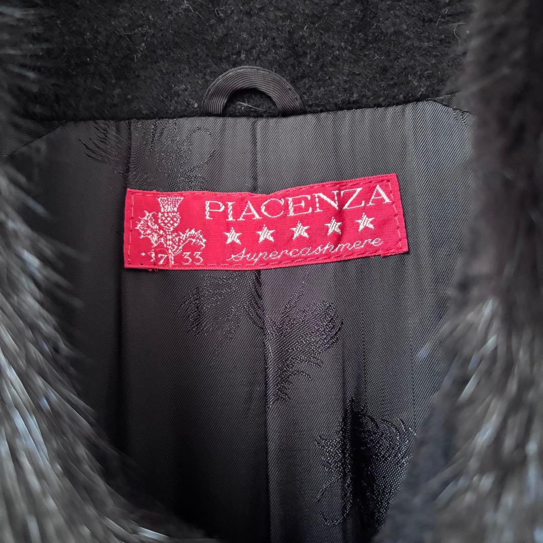 極美品 PIACENZA カシミヤ ウール100% ロングコート ミンクファー