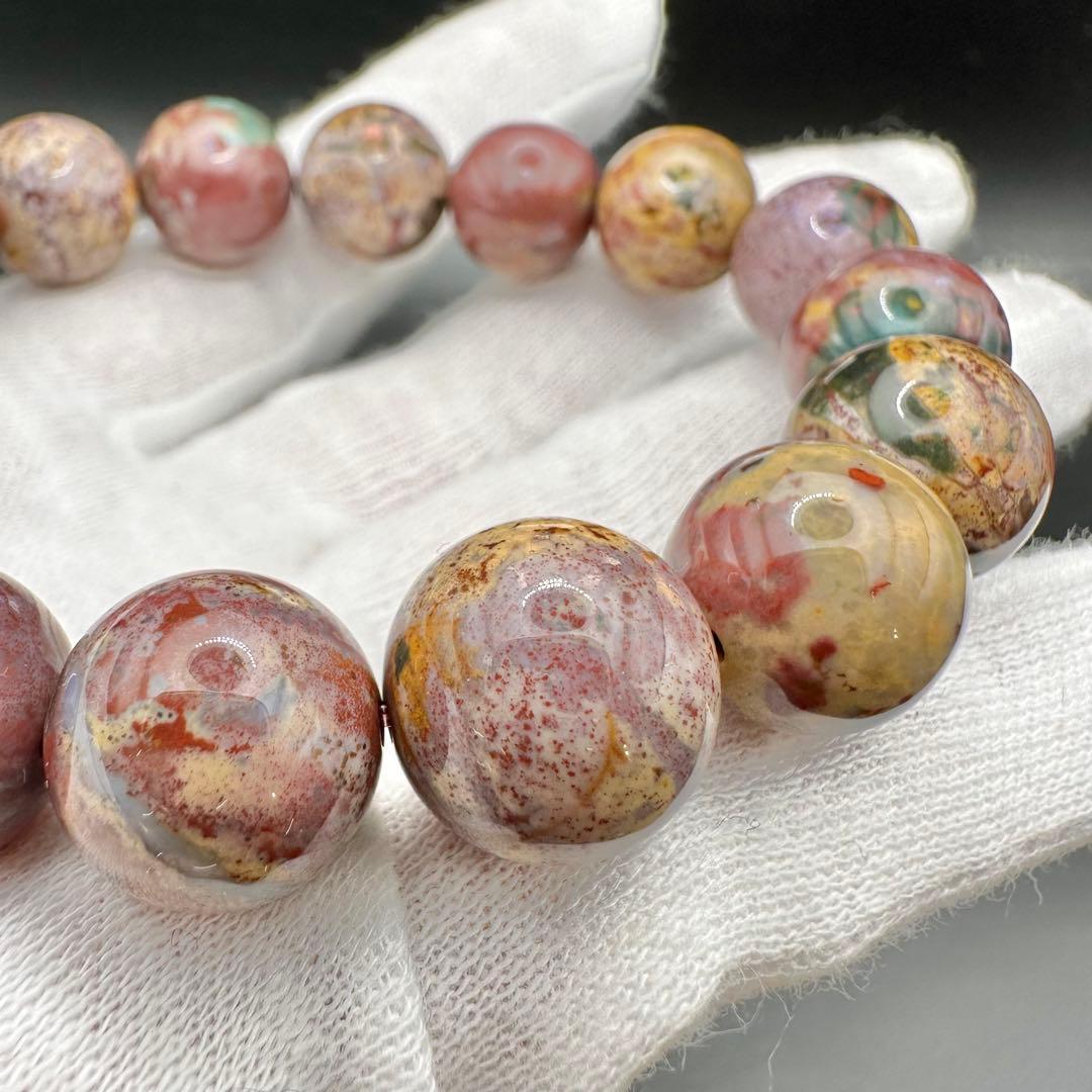 自然が創った芸術！！　オーシャンジャスパー　ブレスレット　③ピンク系