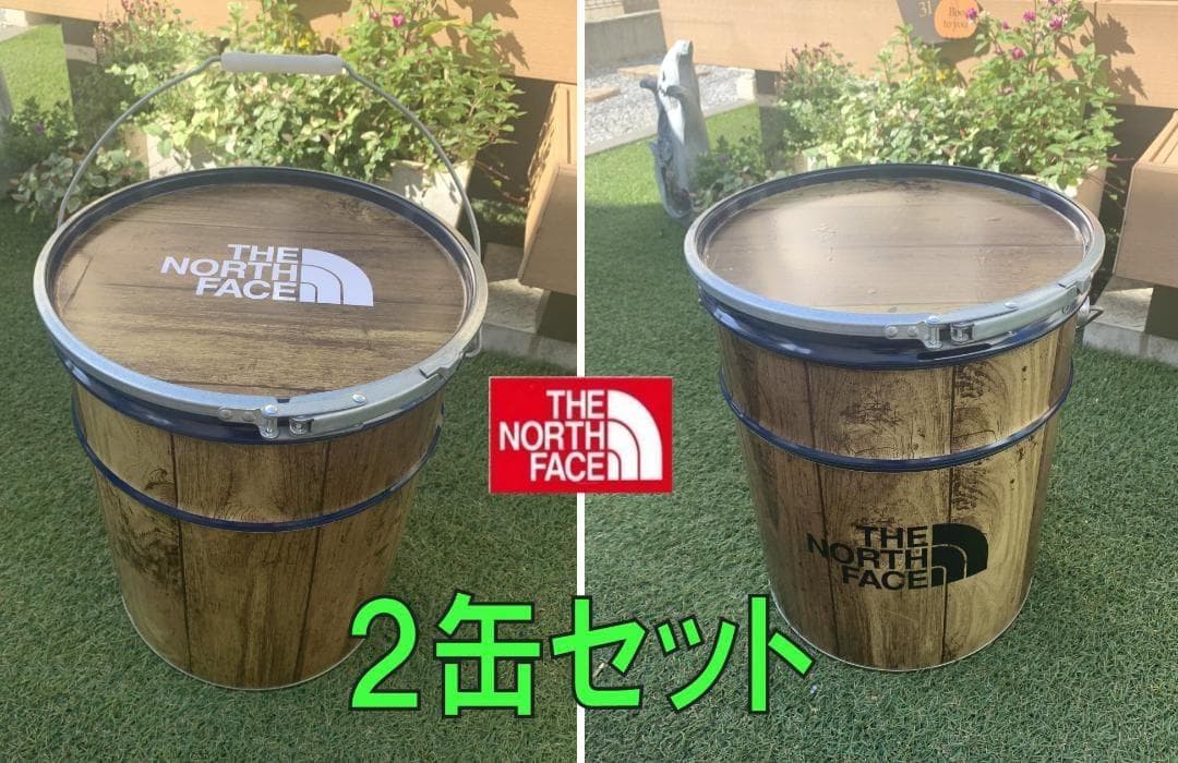 【２セット】　オープンペール缶 20L　キャンプ　薪入れ　テーブルチェア　焚火缶