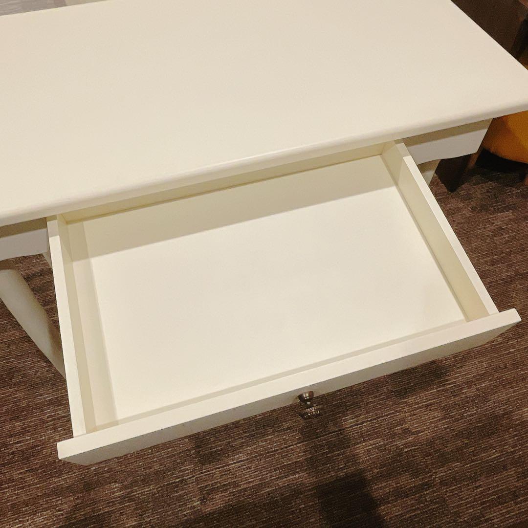 【デスク＆チェアセット】※大阪府箕面市　猫脚 姫系 ネイル サロン　ホワイト 白