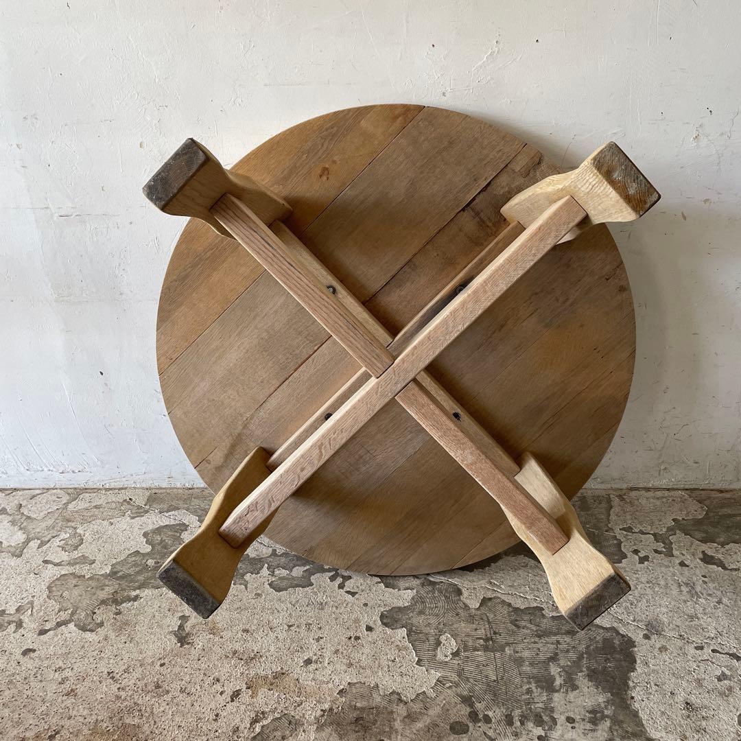 ビンテージ　ラウンドコーヒーテーブル　ラウンドセンターテーブル　剥離