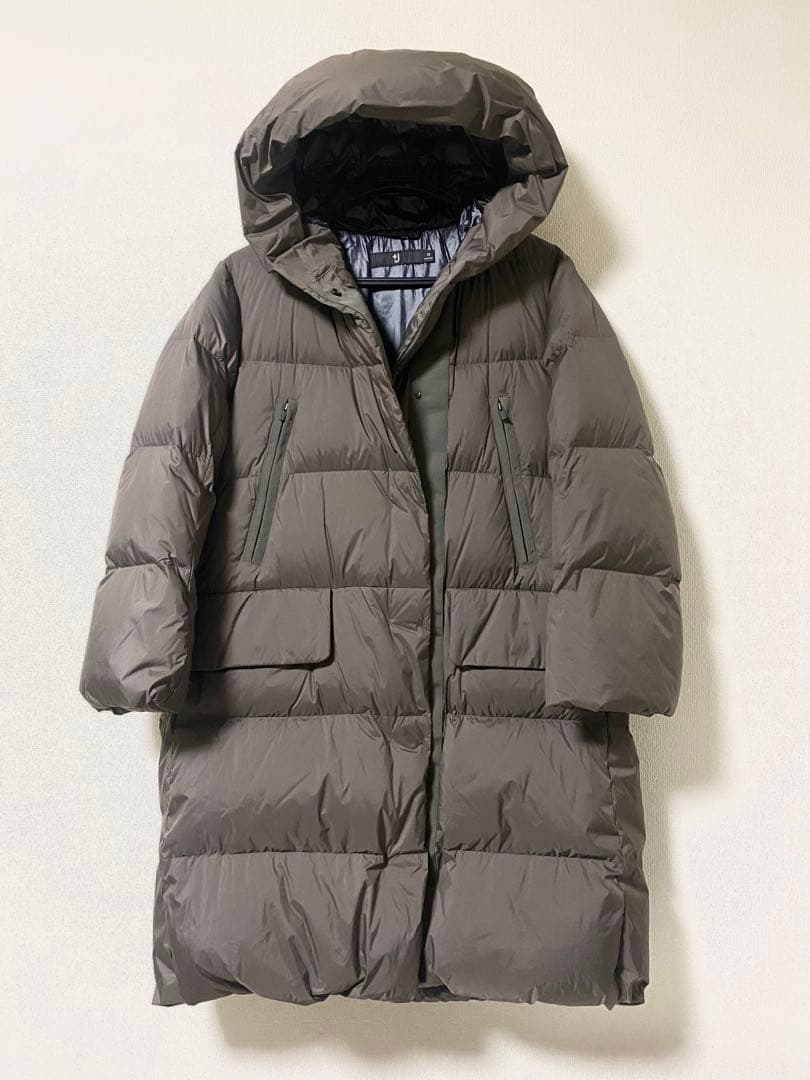 【極美品】UNIQLO +J ダウンコート フーデッド ロング ブラウン M