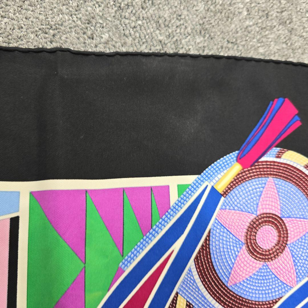 MT275 エルメス HERMES カレ90 草原のインディアンアート スカーフ