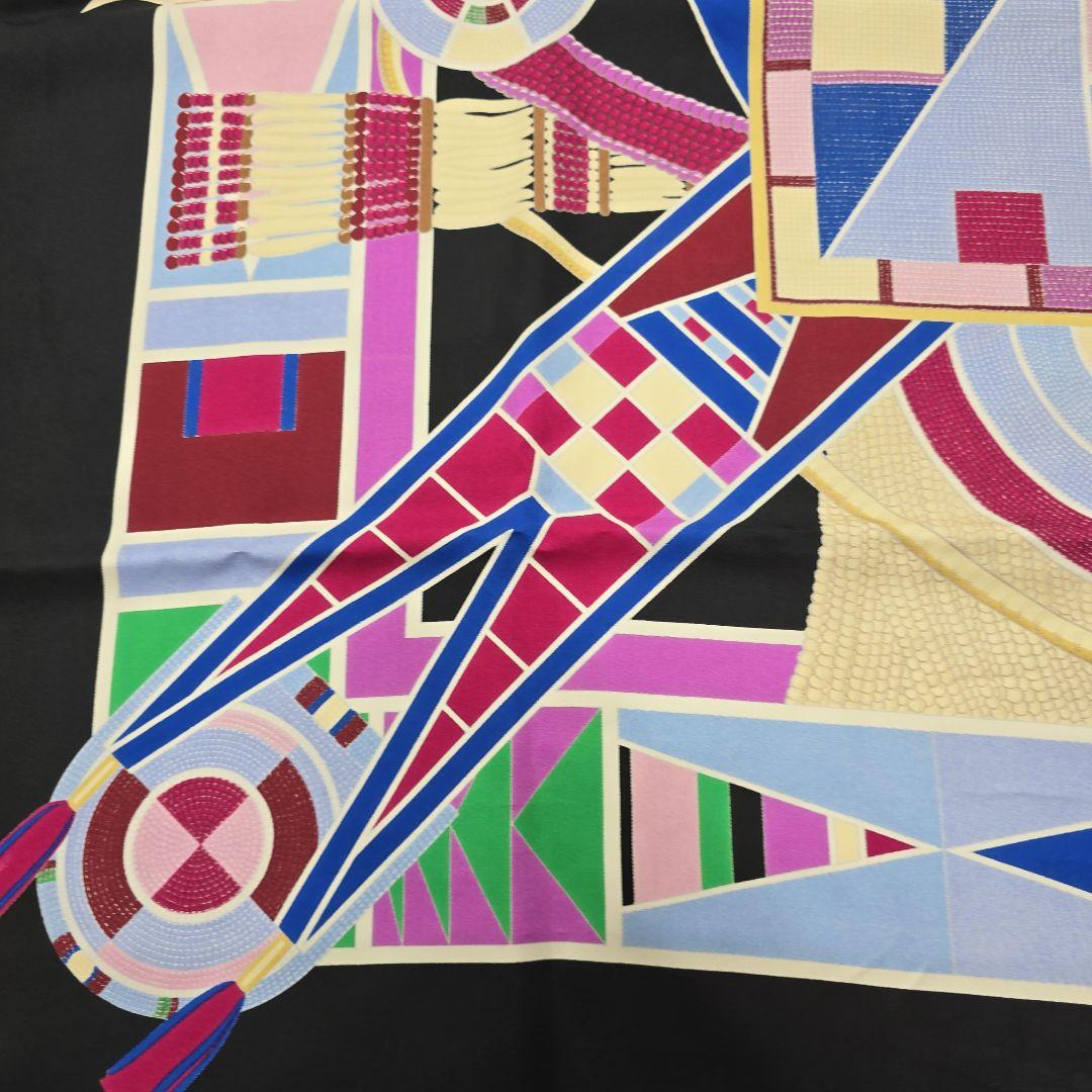 MT275 エルメス HERMES カレ90 草原のインディアンアート スカーフ