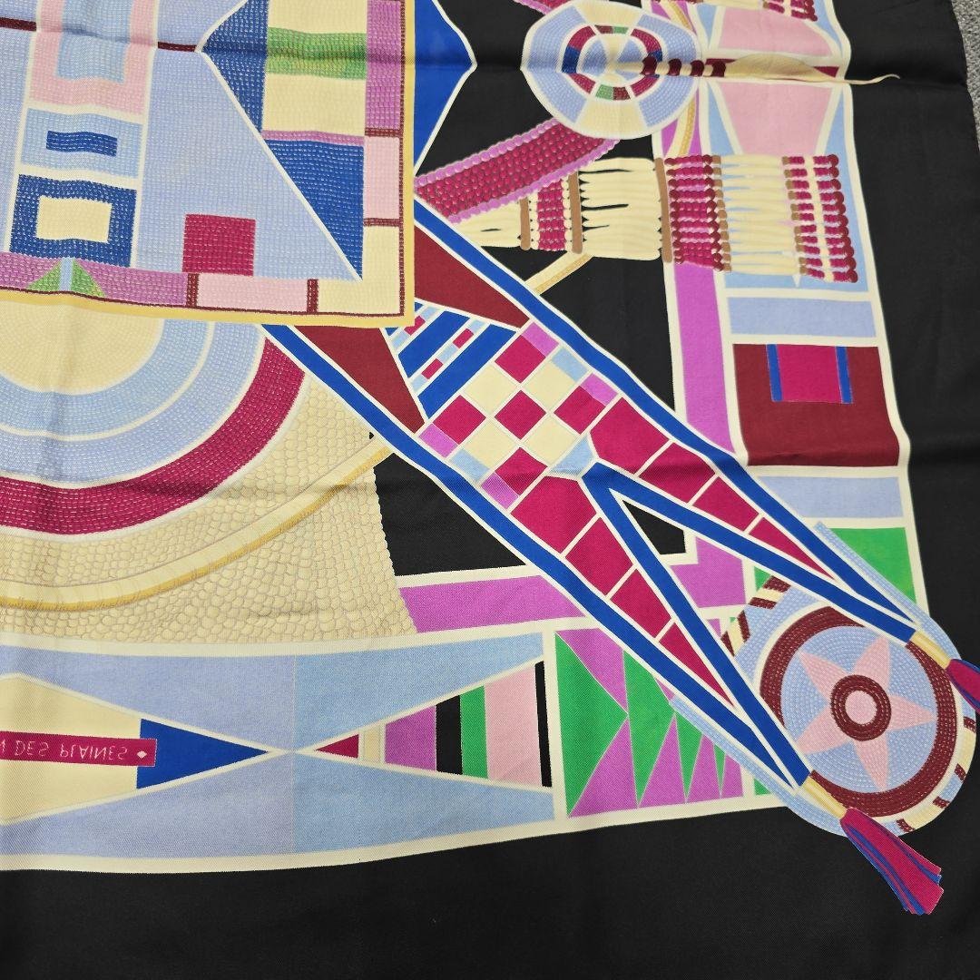 MT275 エルメス HERMES カレ90 草原のインディアンアート スカーフ