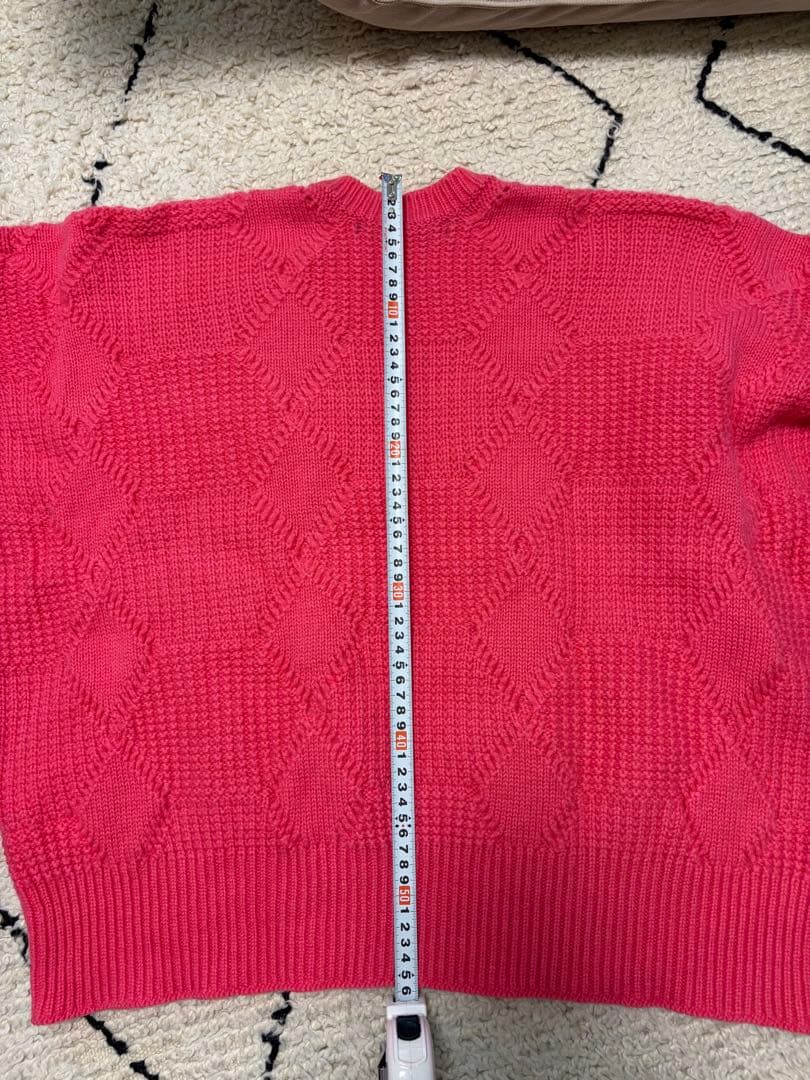 ジユンヤワタナベ　ピンク ダイヤモンド模様 ニットセーター 長袖