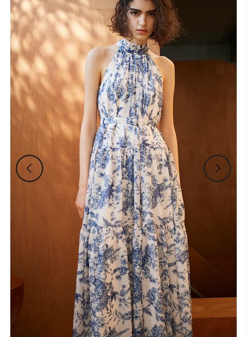 エステラケー　Positano Belted long Dress NVY