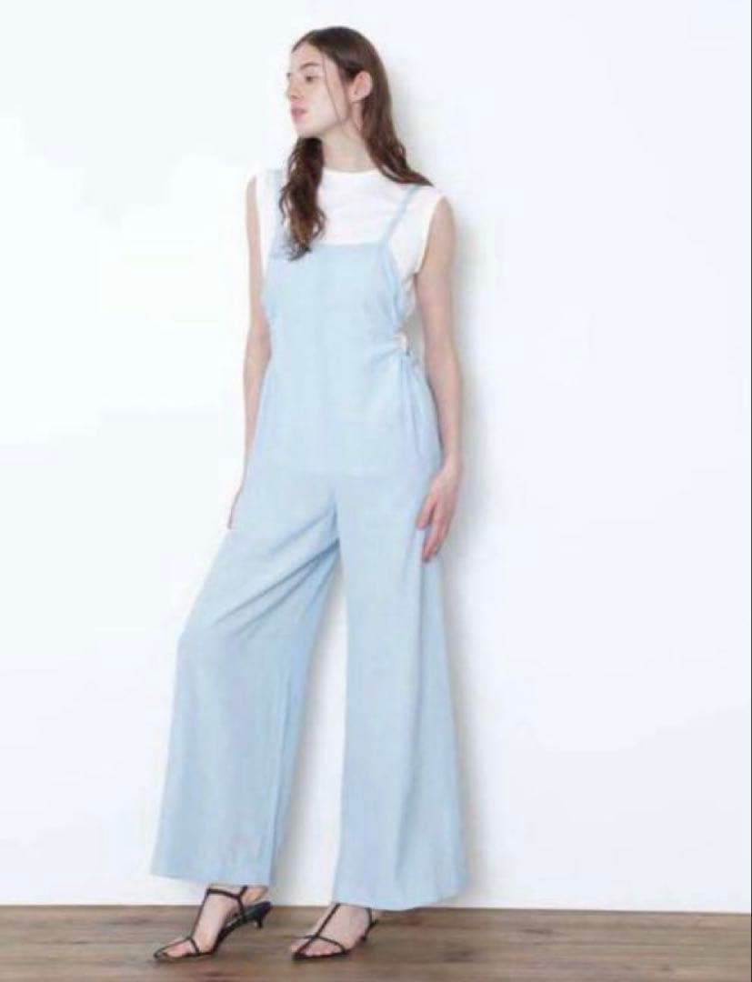 【新垣結衣着用】美品✨ルフィル ストライプオールインワン Sサイズ ブルー