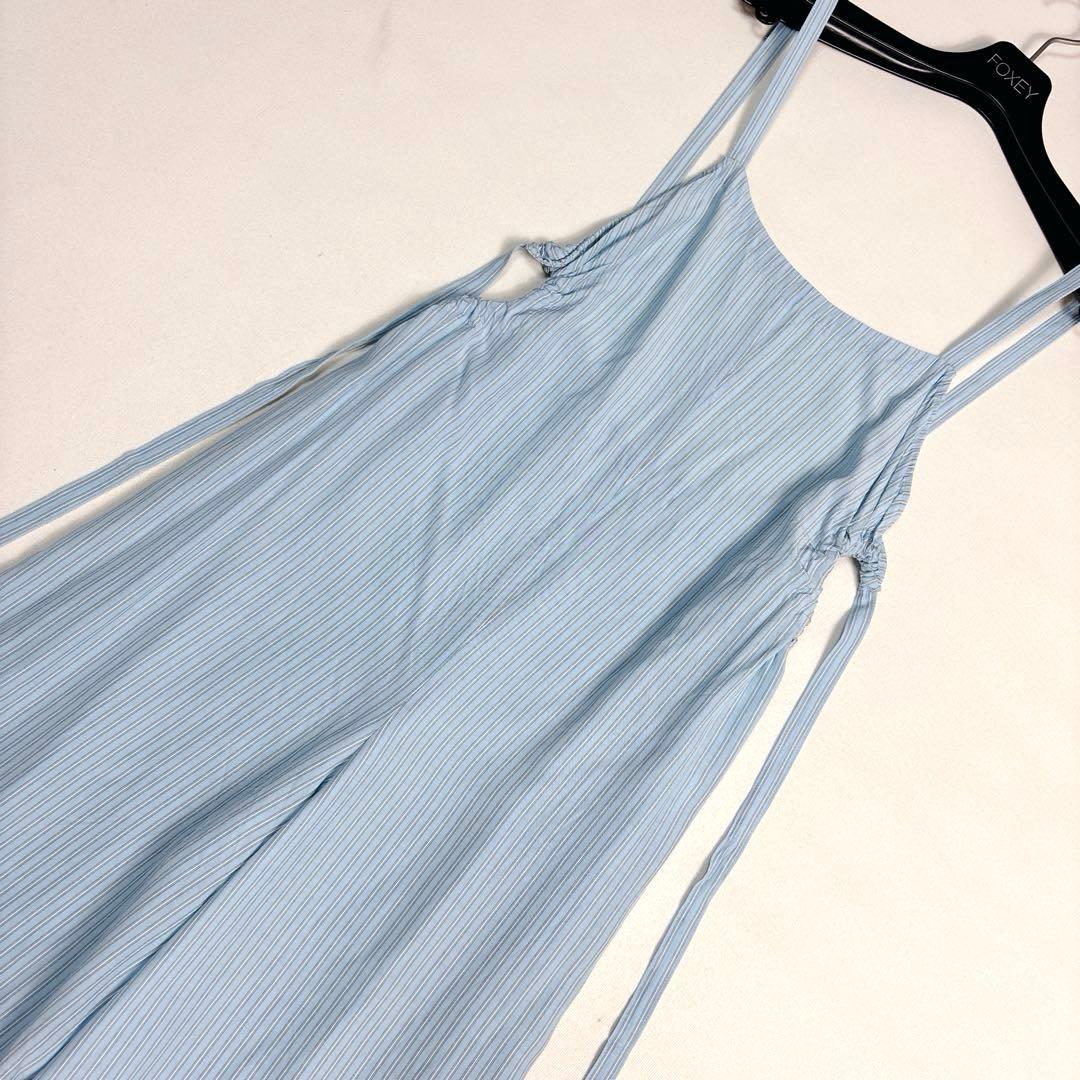 【新垣結衣着用】美品✨ルフィル ストライプオールインワン Sサイズ ブルー