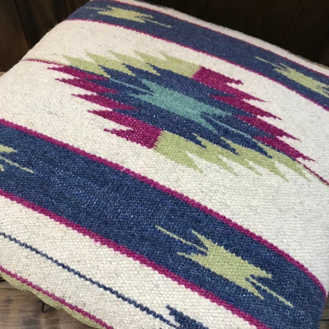 新品　オットマン　イス　チェア　スツール　オルテガ柄　チマヨ　インテリア　雑貨