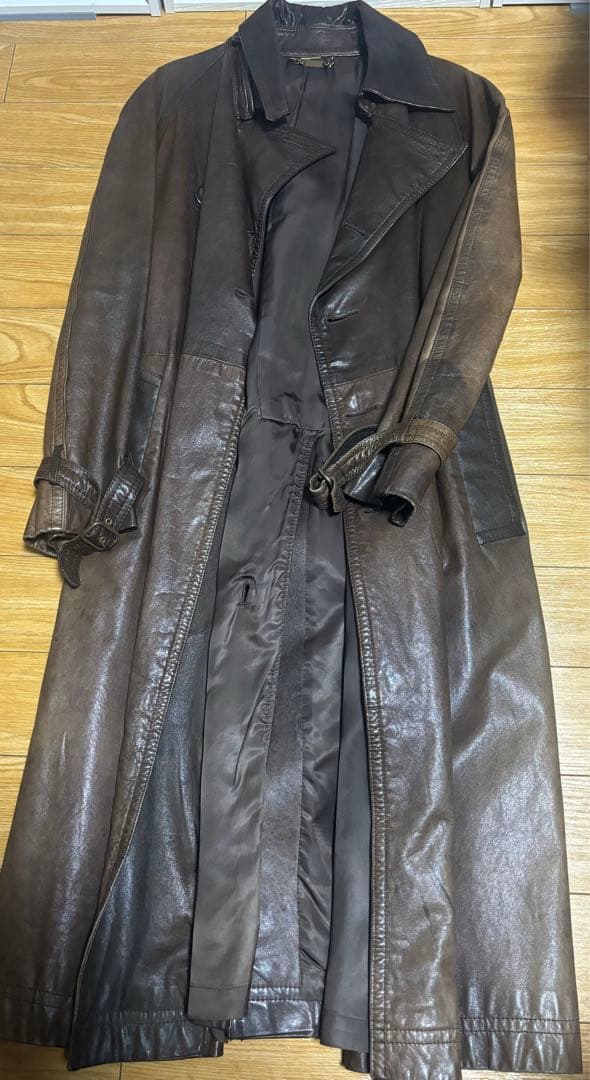 DURRAN ブラウン レザートレンチコート