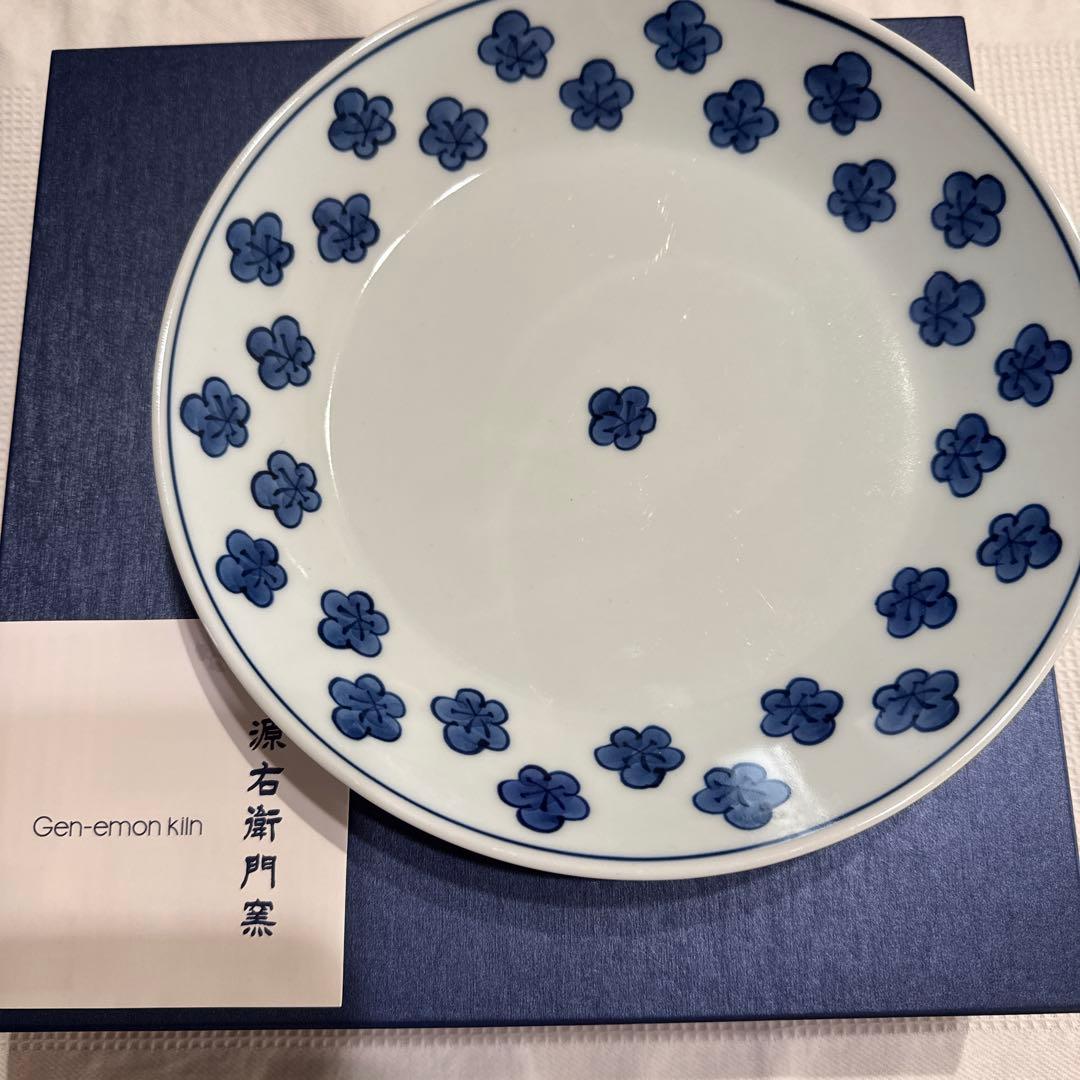 源右衛門窯　染付け梅散し　深皿　2枚セット
