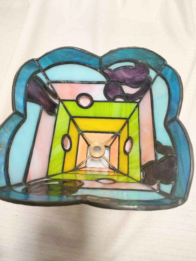 新品 猫のランプ ステンドグラス ハンドメイド