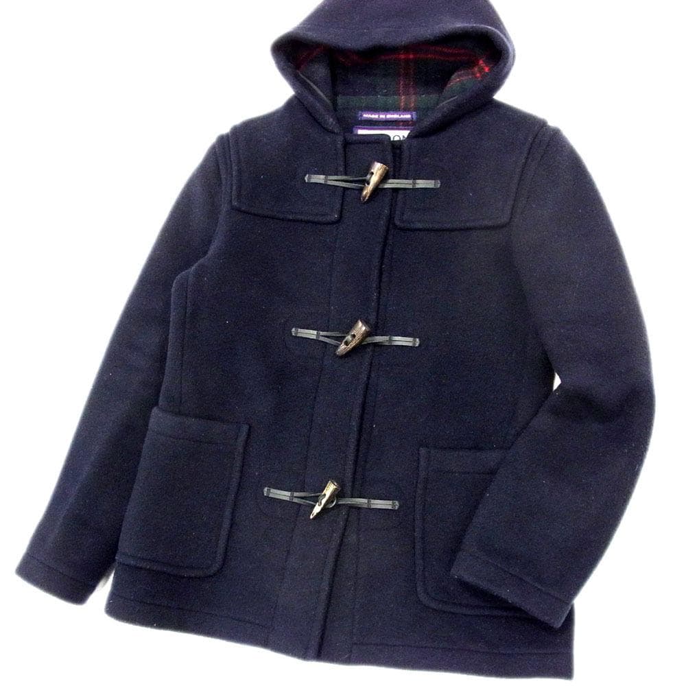 ✈美品　ロンドン トラディション　ウール　ダッフルコート　34　M　濃紺　コラボ