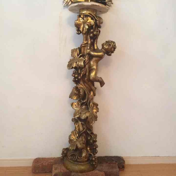 【希少アンティーク】真鍮 大理石 天使オブジェ