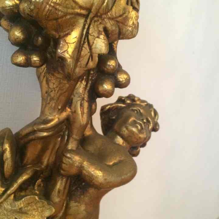 【希少アンティーク】真鍮 大理石 天使オブジェ