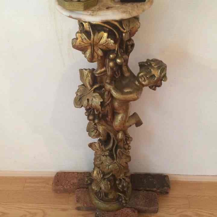 【希少アンティーク】真鍮 大理石 天使オブジェ