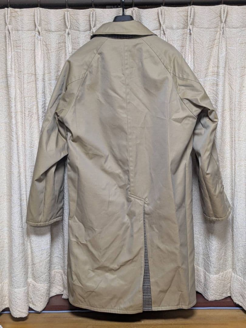 新品 BEAUTY&YOUTH ブラウンハウンドトゥース ステンカラーコート S