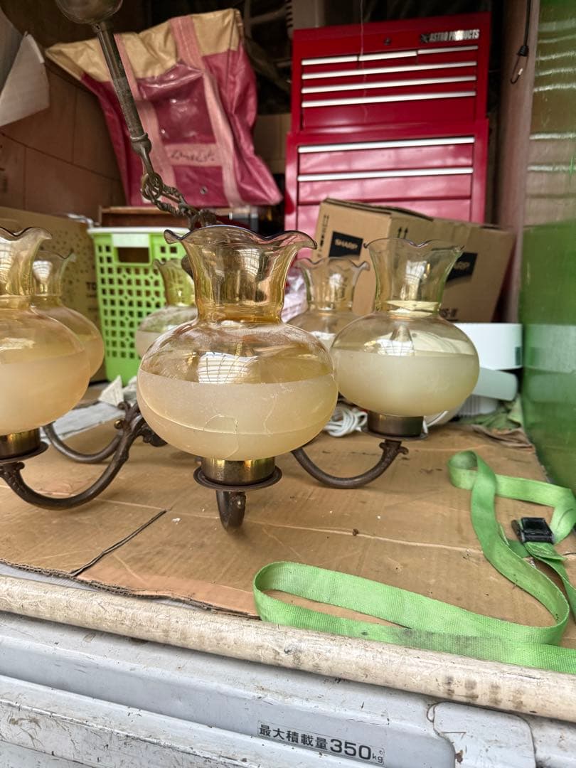 引き取り限定　イタリア製 6灯アンティークシャンデリア 直結工事用