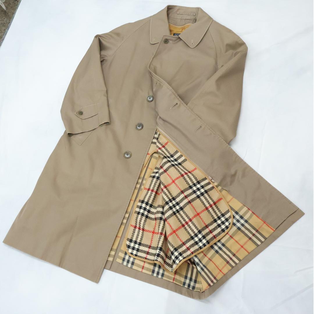 バーバリー ステンカラーコート ノバチェックライナー付 S～Mサイズ ベージュ