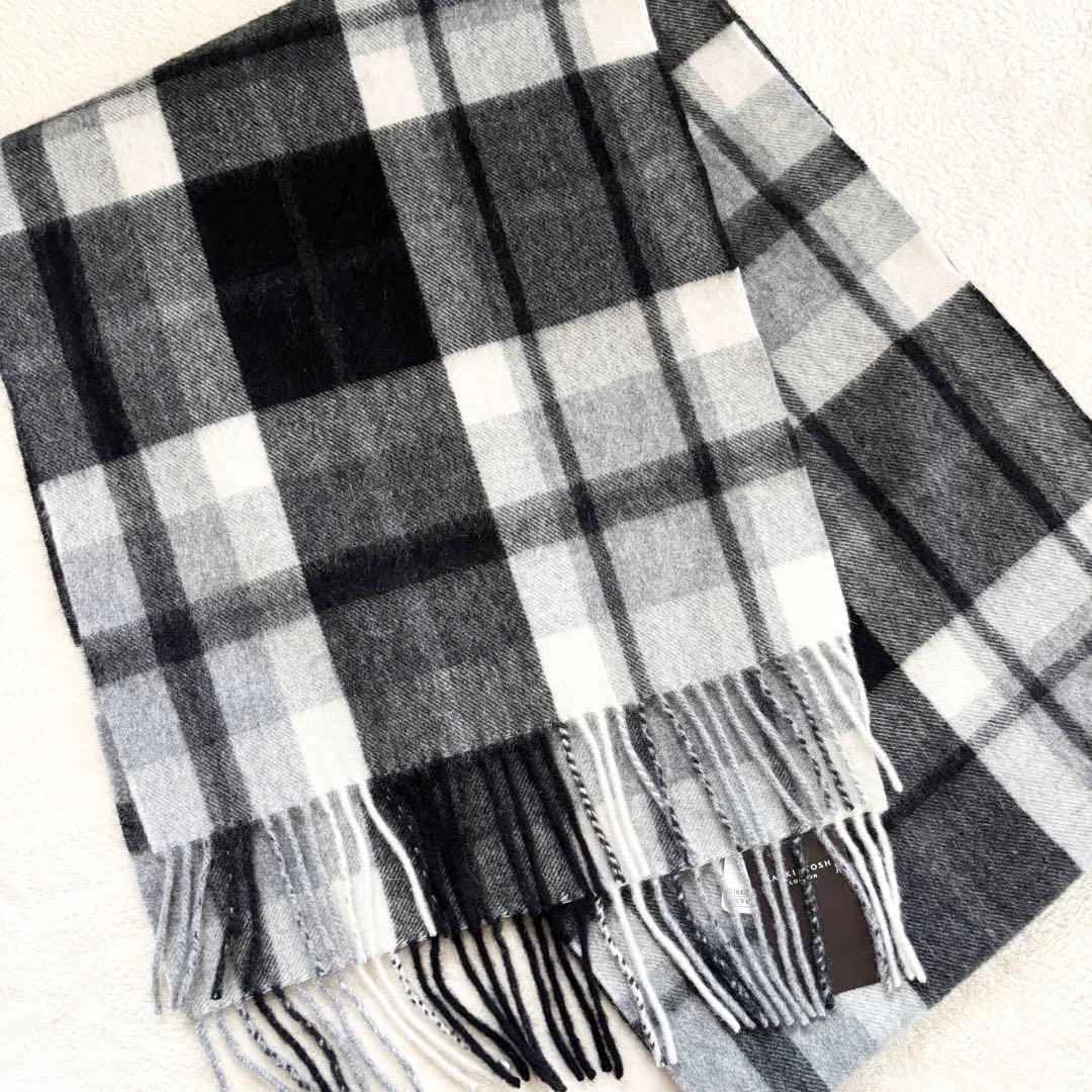 【新品タグ付き】マッキントッシュロンドン マフラー カシミヤ100% チェック