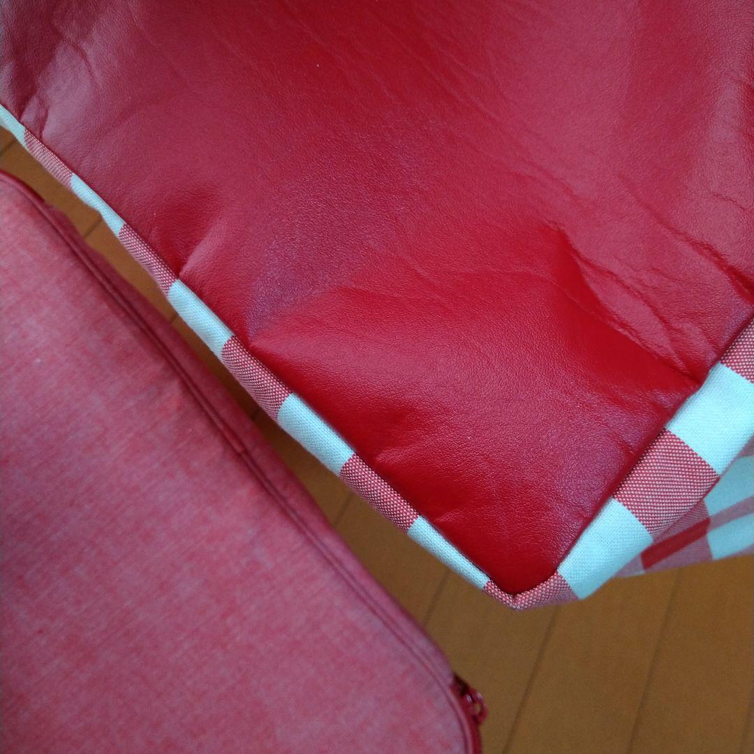 ファミリアショーギンガムチェック美品バッグと新品おむつケース