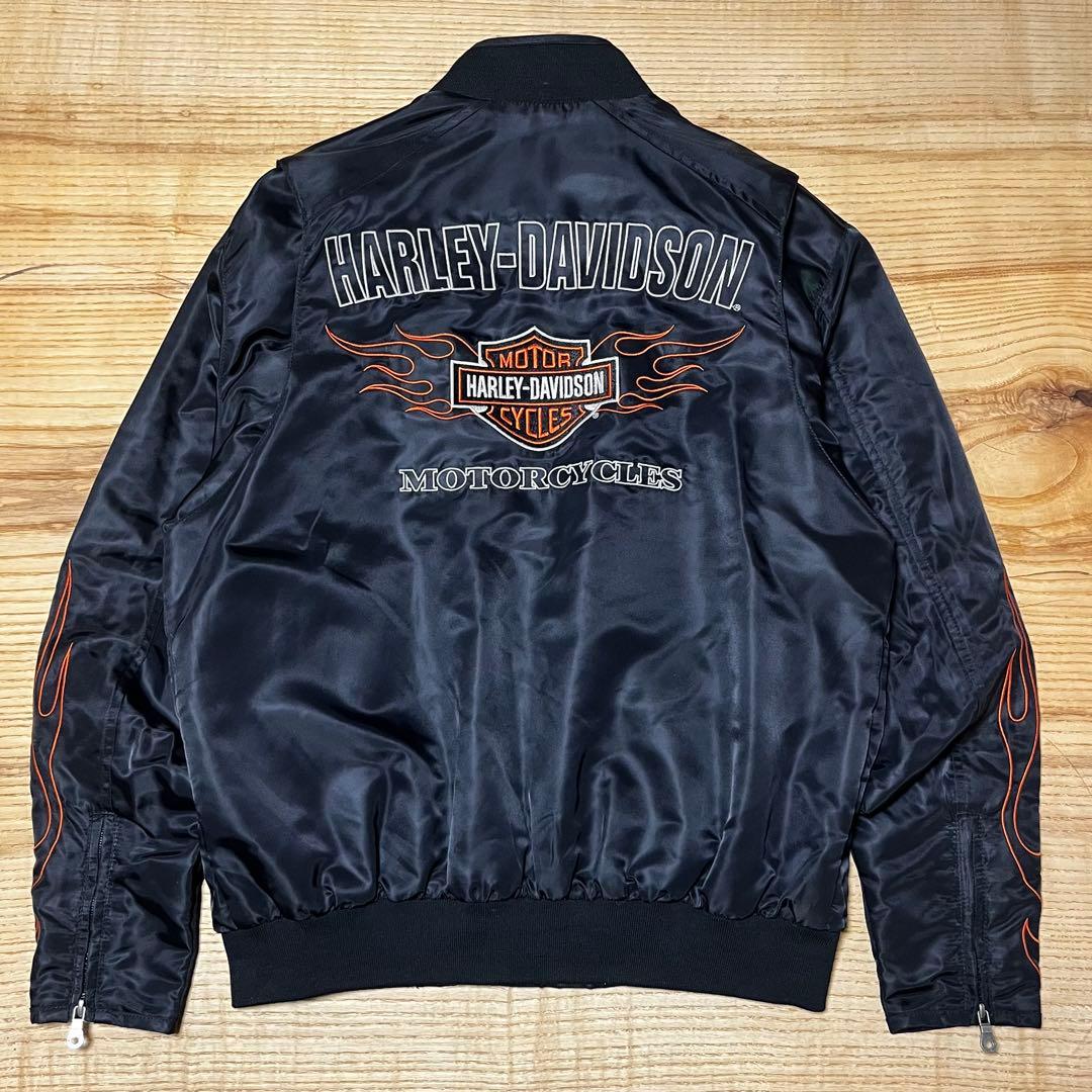 Harley-Davidson ナイロンジャケットファイヤーモチーフ MA-1