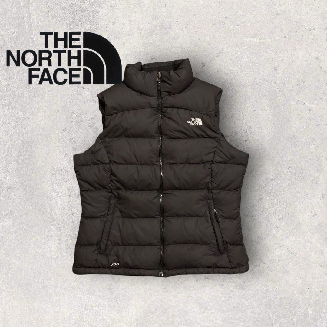 【ザ・ノースフェイス】ヌプシ　ダウンベスト 700 黒　L 刺繍ロゴ　美品 g