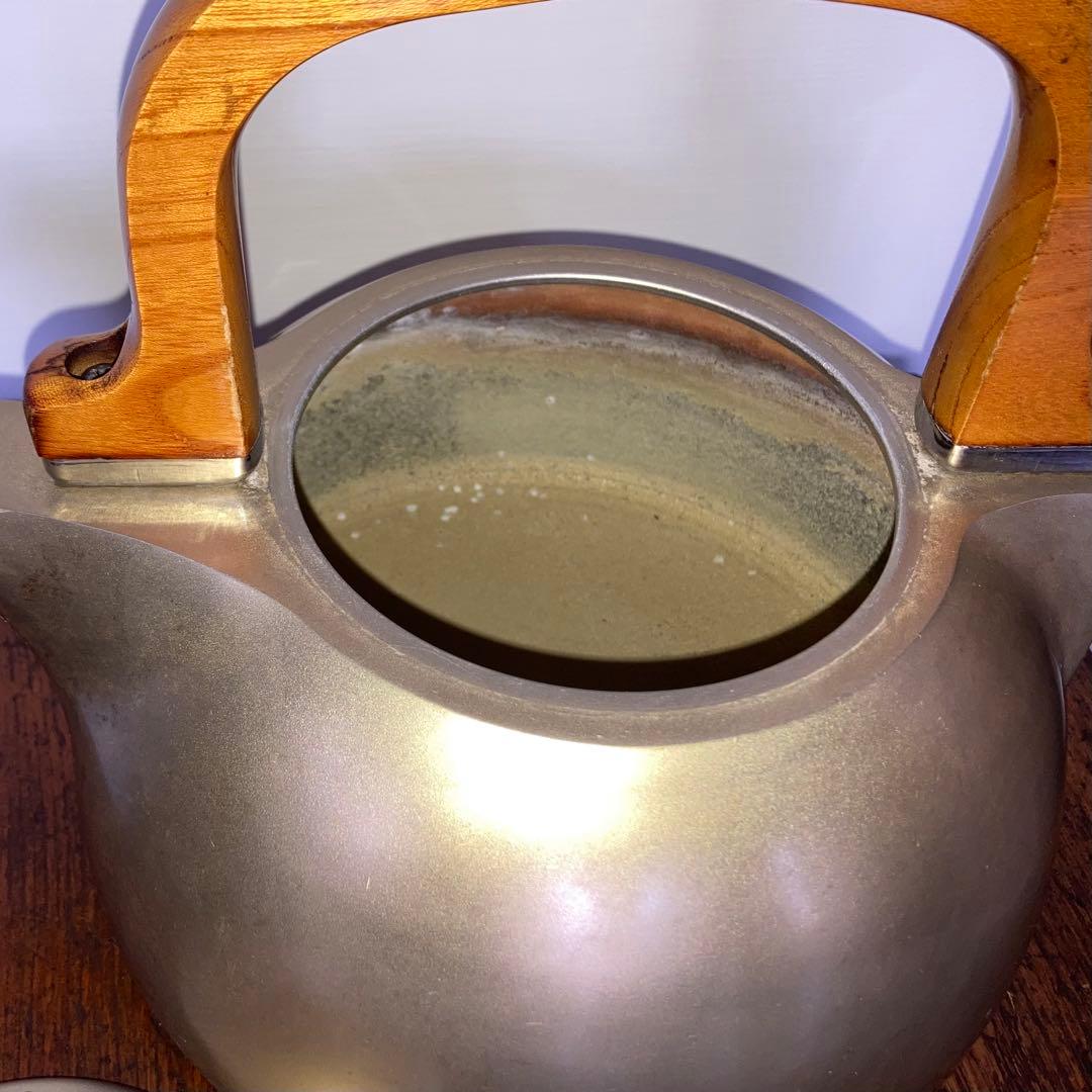 やかん 鋳物 アルミ アルマイト加工 木製取っ手 昭和レトロ