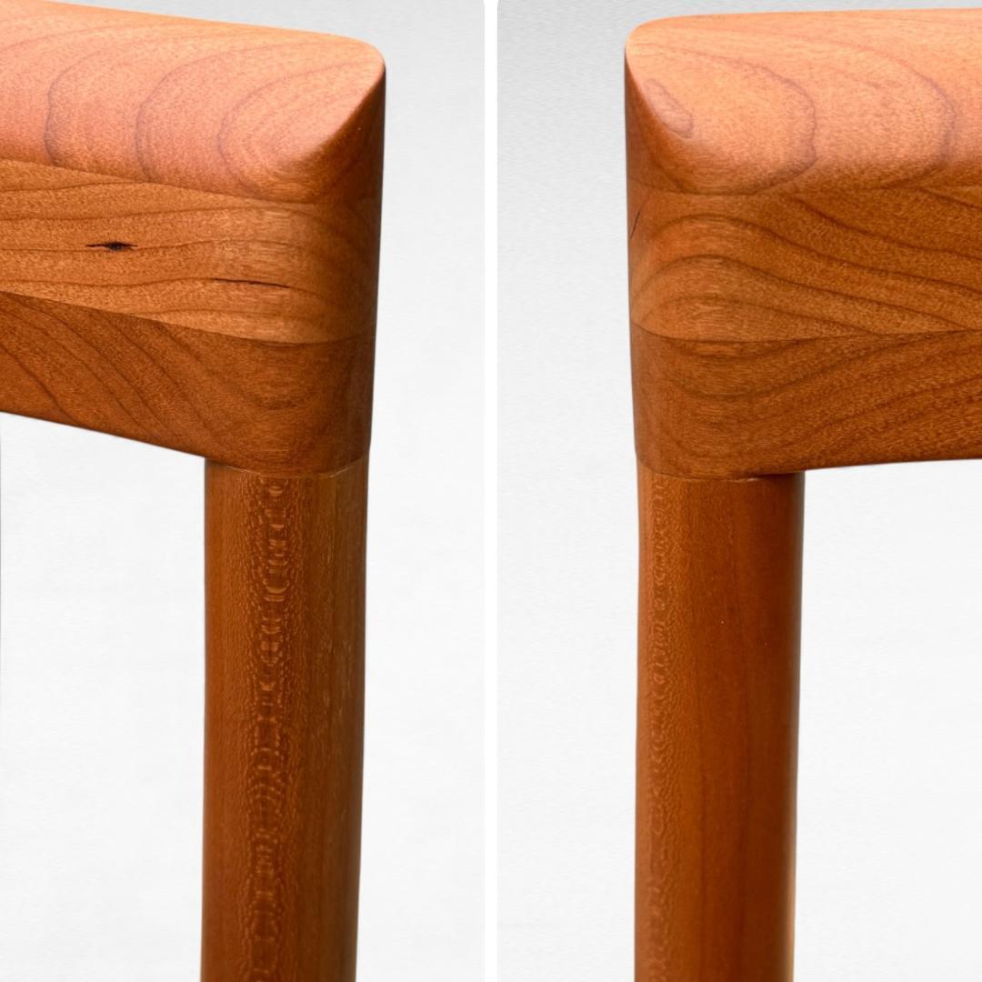 ②美品 ナガノインテリア 高級本革チェア DC322 ブラックチェリー