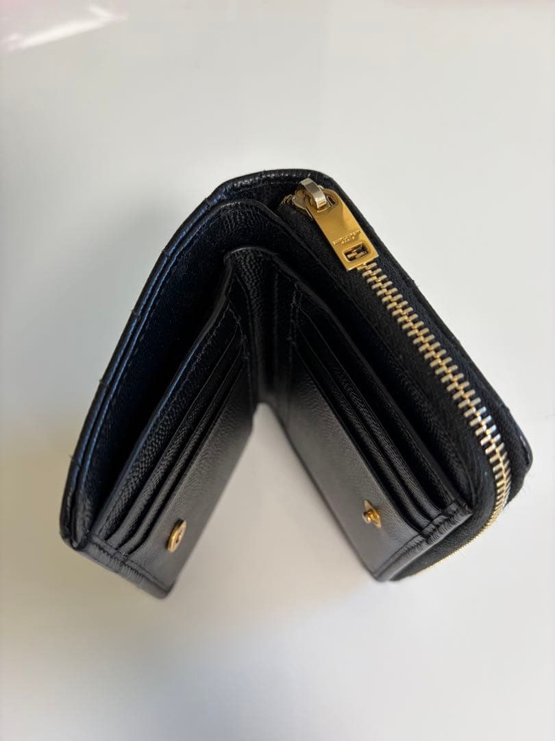 サンローラン 二つ折り財布 コンパクトウォレット ブラック YSL ロゴ