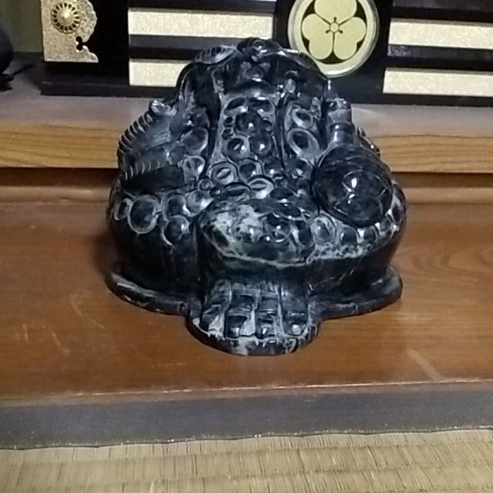 超特大7.4kg 天然石 オブシィディアン 黒曜石 貔貅(三本足蛙) 蝙蝠 亀