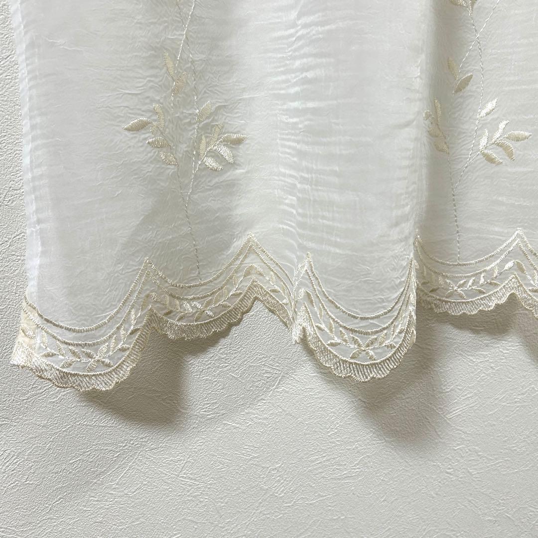 【mikan】レースカフェカーテン　刺繍　6枚　オーダー品　豪華　上品