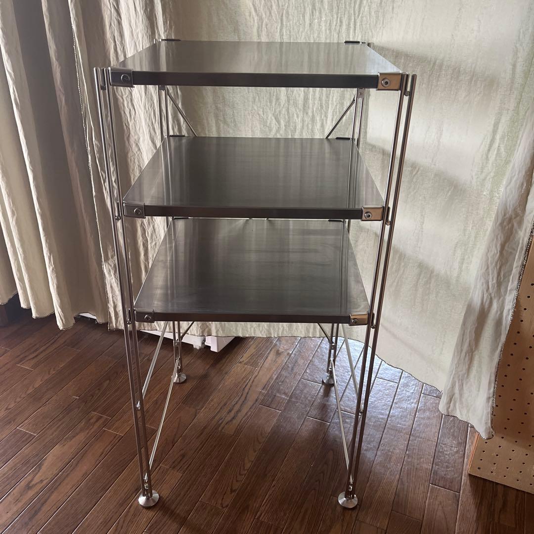 無印良品　ステンレスユニットシェルフ　幅41cm 棚3段