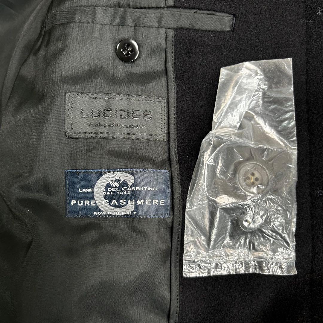 高級✨カシミヤ100%　Lanificio生地　比翼　ステンカラーコート　XL