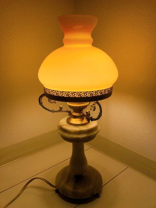 大理石 真鍮 イタリア製 アンティークランプ 真鍮ランプ 大理石ランプ