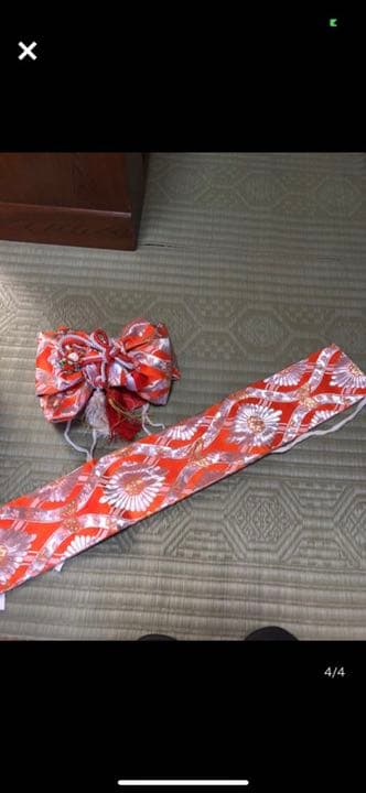 1度着用七五三作り帯 髪飾りセット帯しっかりした生地作り帯 帯締め付け帯着物